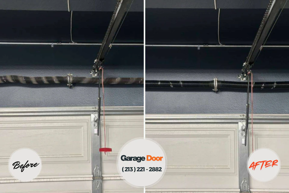 Before and after: garage door repair Dixon, KY